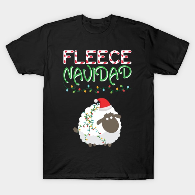 Fleece Navidad Funny Christmas Sheep T-Shirt by GDLife